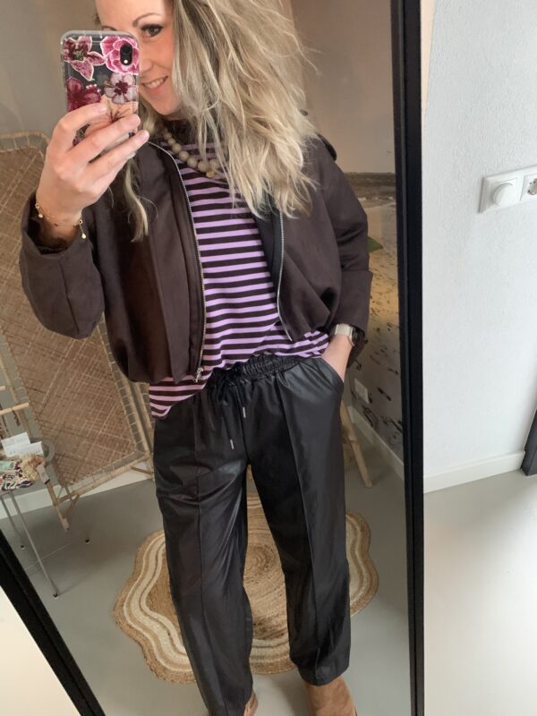 Pu leder broek 'Noa' - Bruin