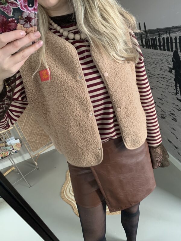 Pu leder broek/rokje - Bruin