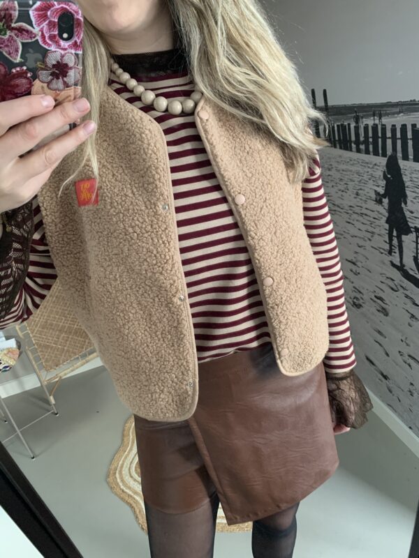 Pu leder broek/rokje - Bruin