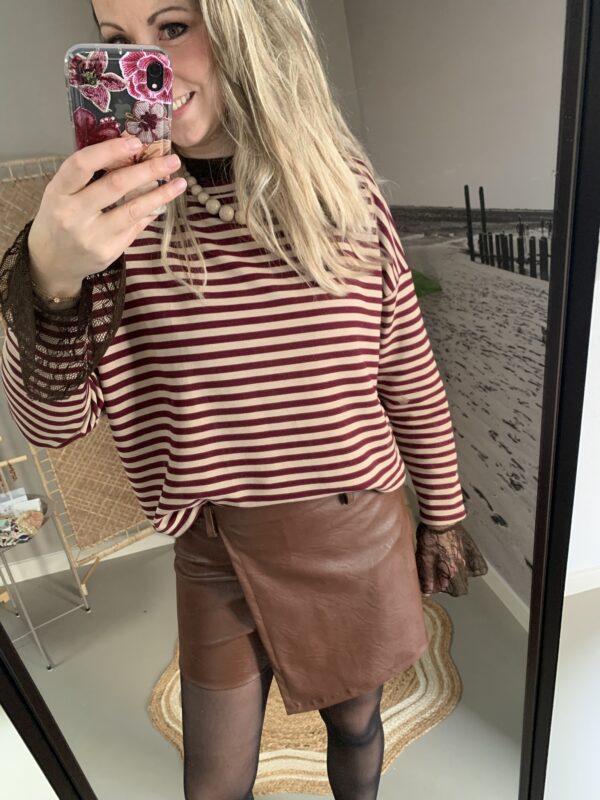 Pu leder broek/rokje - Bruin