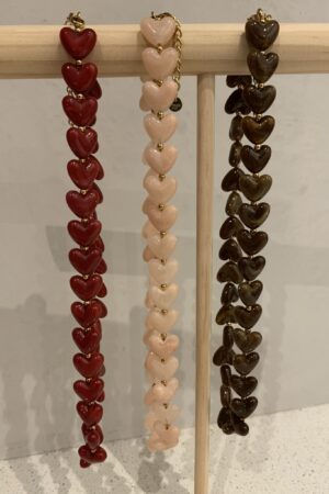 Kettingen met hartjes - Rood/Roze/Bruin