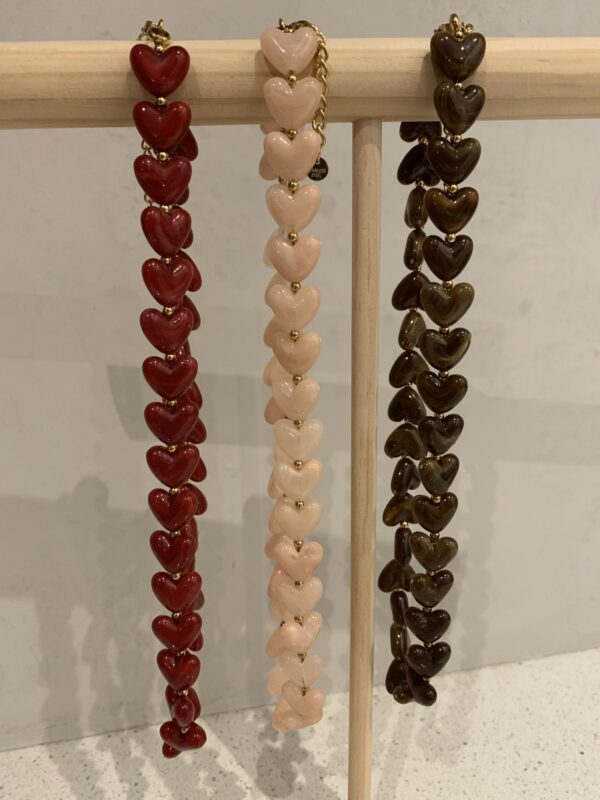 Kettingen met hartjes - Rood/Roze/Bruin