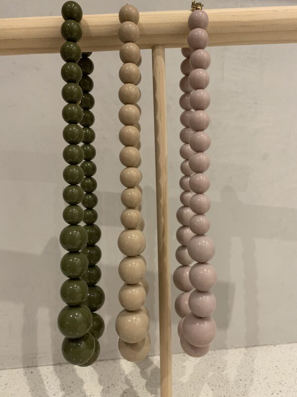 Ketting ronde kralen - Taupe