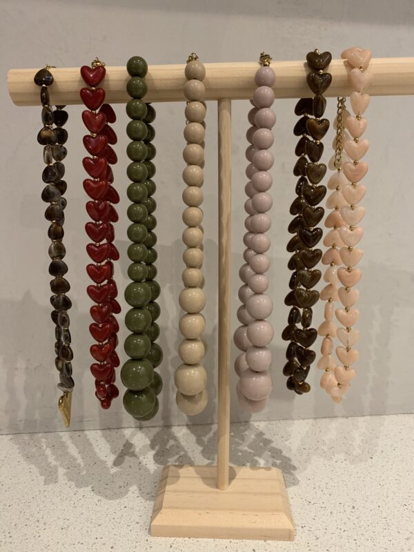 Ketting ronde kralen - Taupe