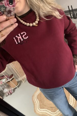 Sweater 'Ski Club' - Bordeaux