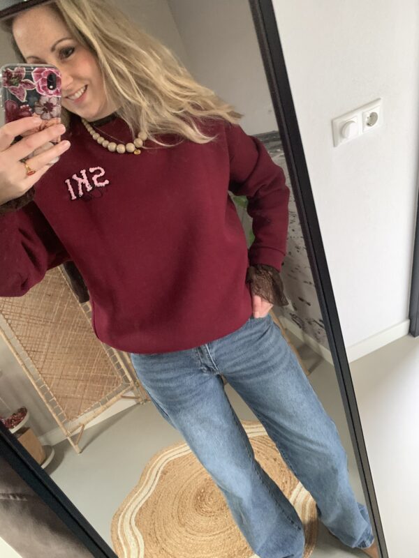 Sweater 'Ski Club' - Bordeaux