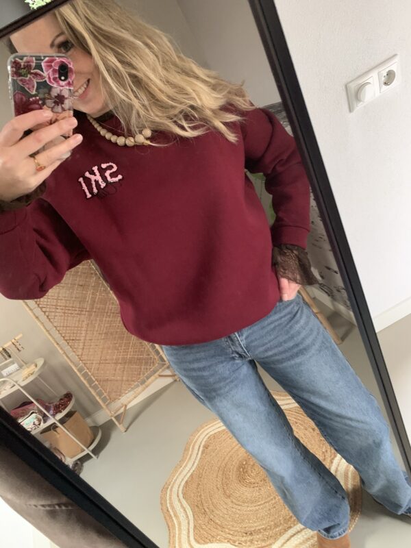 Sweater 'Ski Club' - Bordeaux