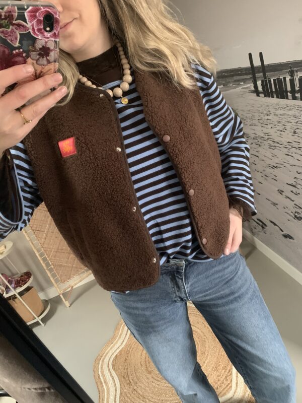 Streep Longsleeve - Blauw/Bruin