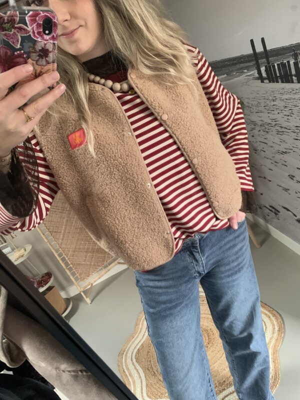 Streep Longesleeve - Bordeaux/Créme