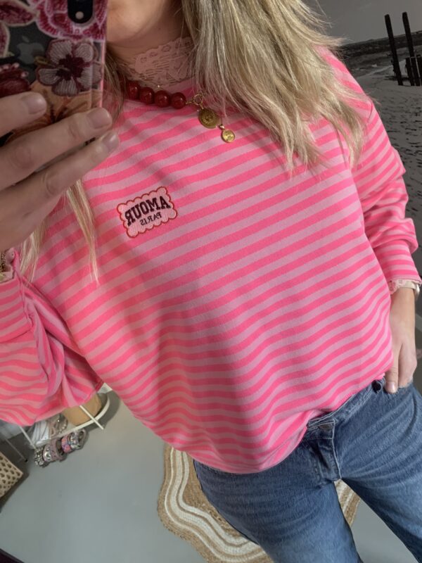 Sweater/Longsleeve 'Amour' - Roze