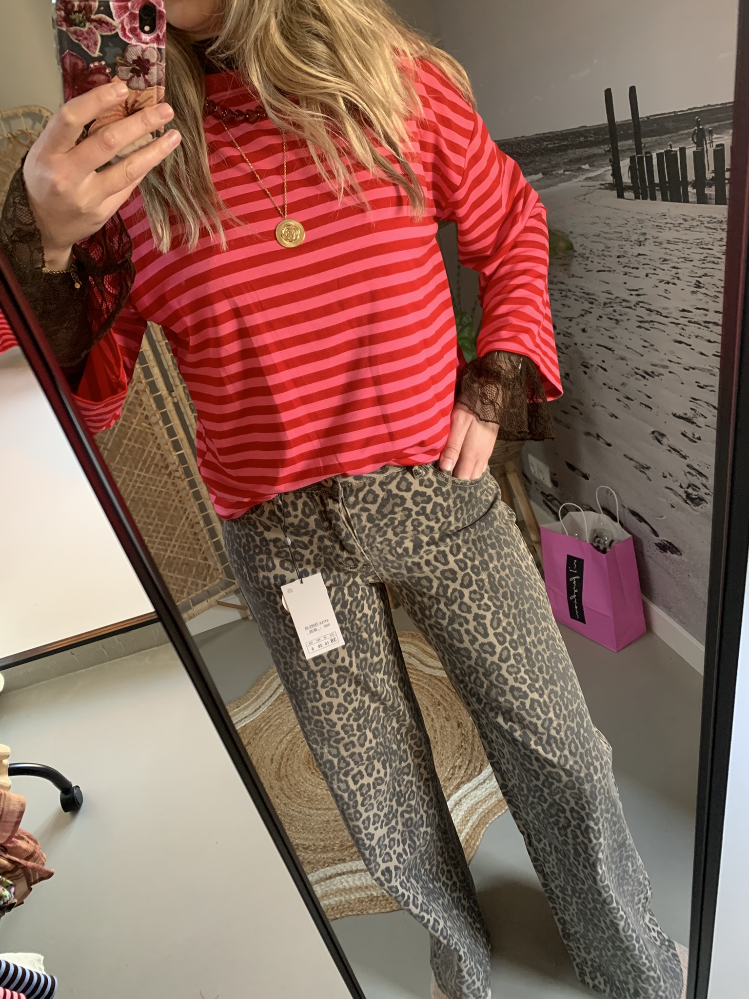 Leopard Jeans - Extra long - Afbeelding 3