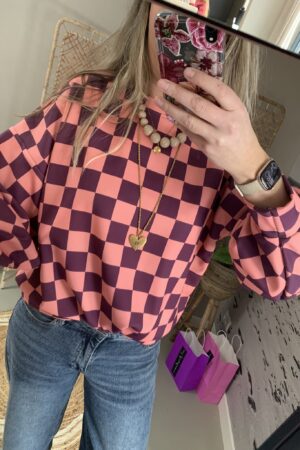 Sweater 'block' - Paars/Roze