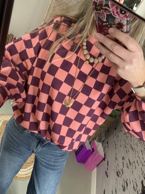 Sweater 'block' - Paars/Roze