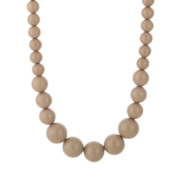 Ketting ronde kralen - Taupe