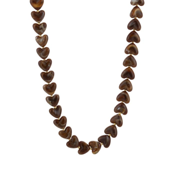 Kettingen met hartjes - Rood/Roze/Bruin