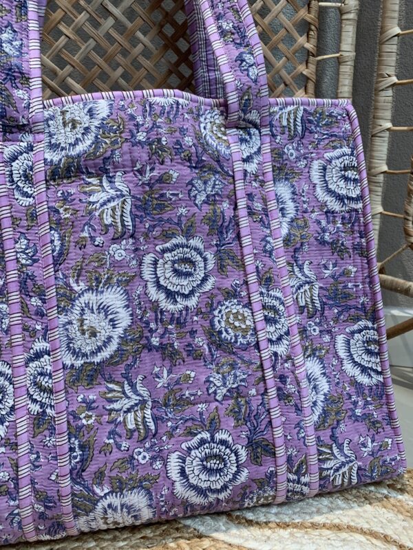Quilt Shopper Bag - Lila/Blauw/Bloem