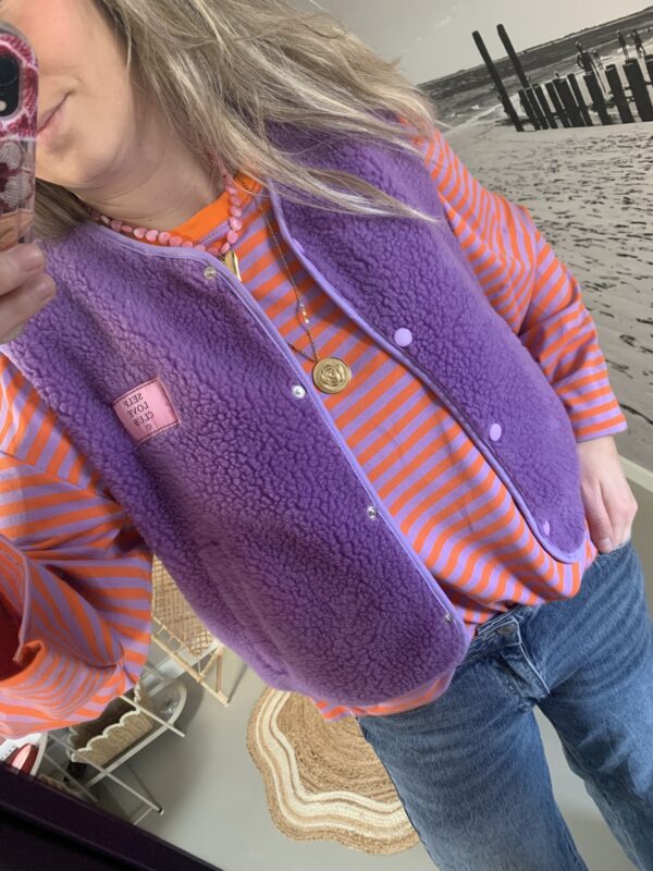Teddy Gilet 'Self Love Club' - Lila/Paars