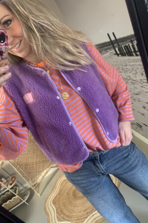 Teddy Gilet 'Self Love Club' - Lila/Paars