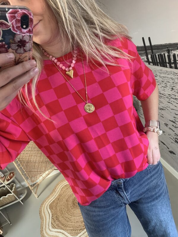 T-shirt 'Cherry Baby' - Rood/Roze