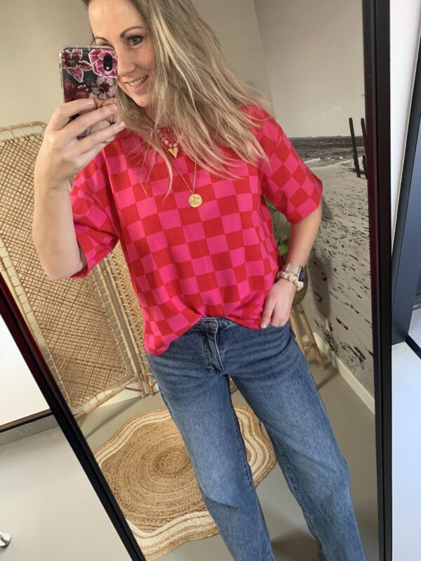 T-shirt 'Cherry Baby' - Rood/Roze