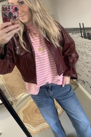 PU leder jacket 'Milou' - Bordeaux