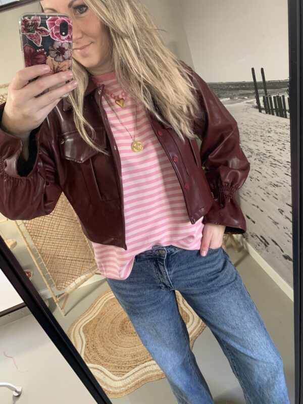 PU leder jacket 'Milou' - Bordeaux