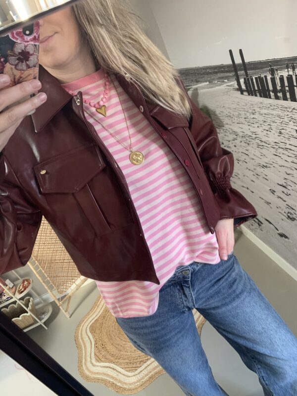 PU leder jacket 'Milou' - Bordeaux