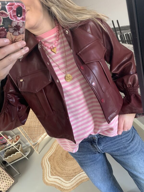 PU leder jacket 'Milou' - Bordeaux