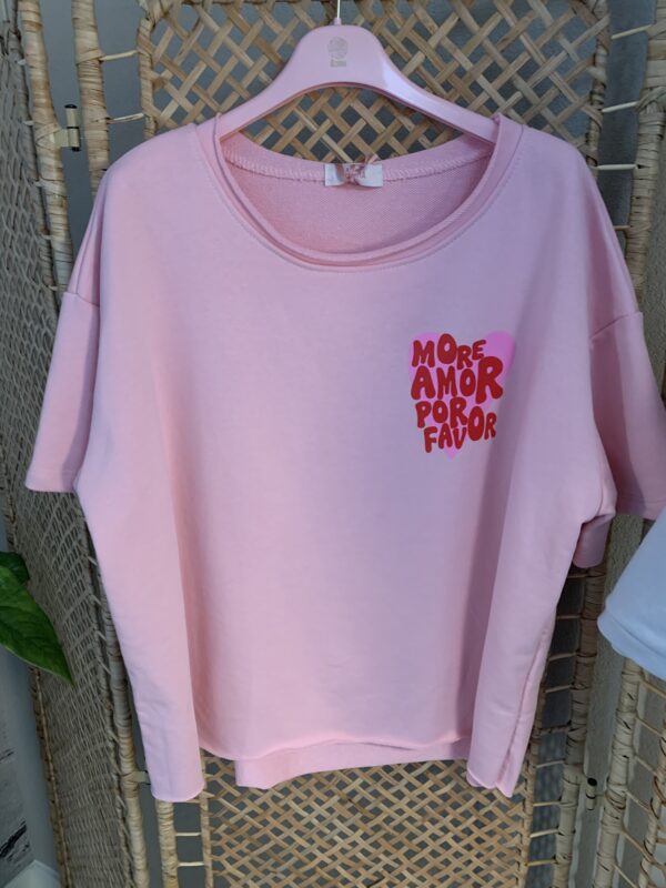 T-shirt/Sweater 'More Amor' - Roze