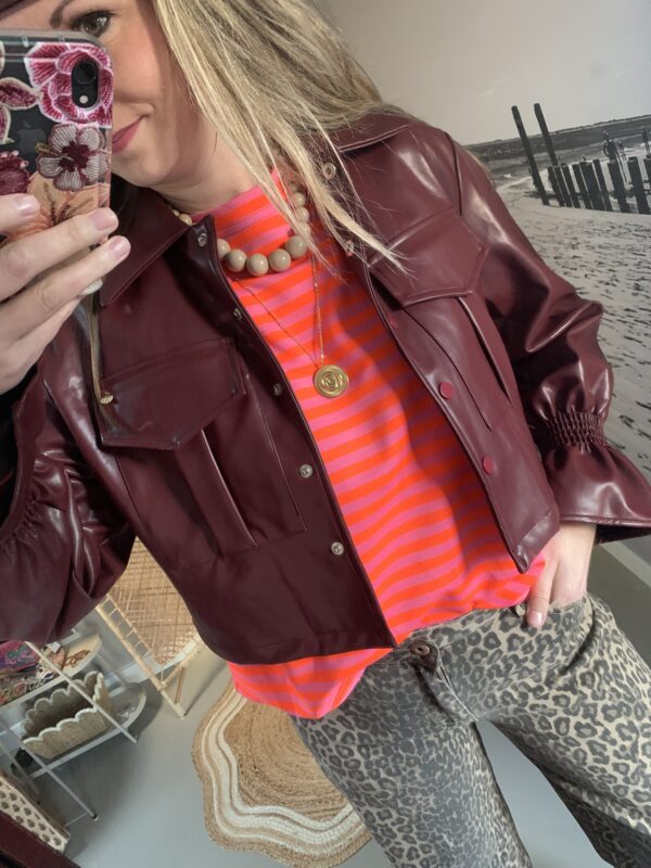 PU leder jacket 'Milou' - Bordeaux