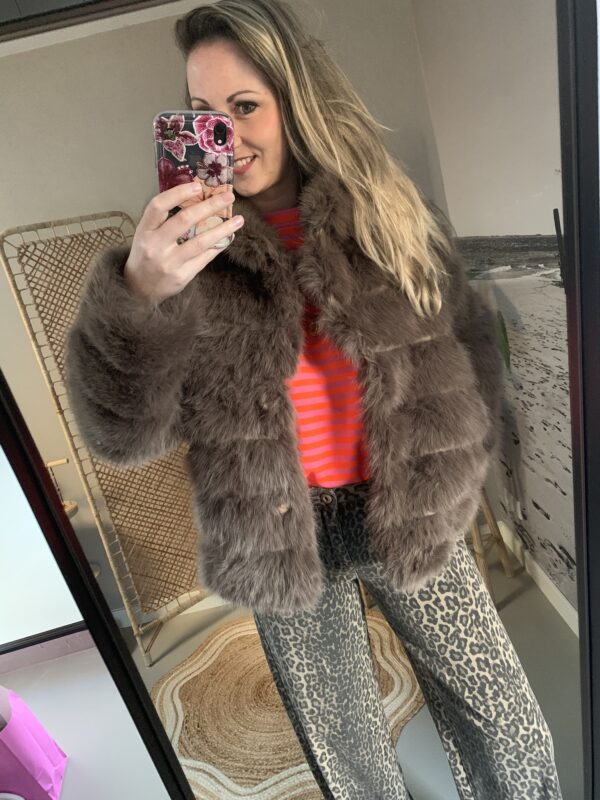 Bontjas - Khaki/Bruin