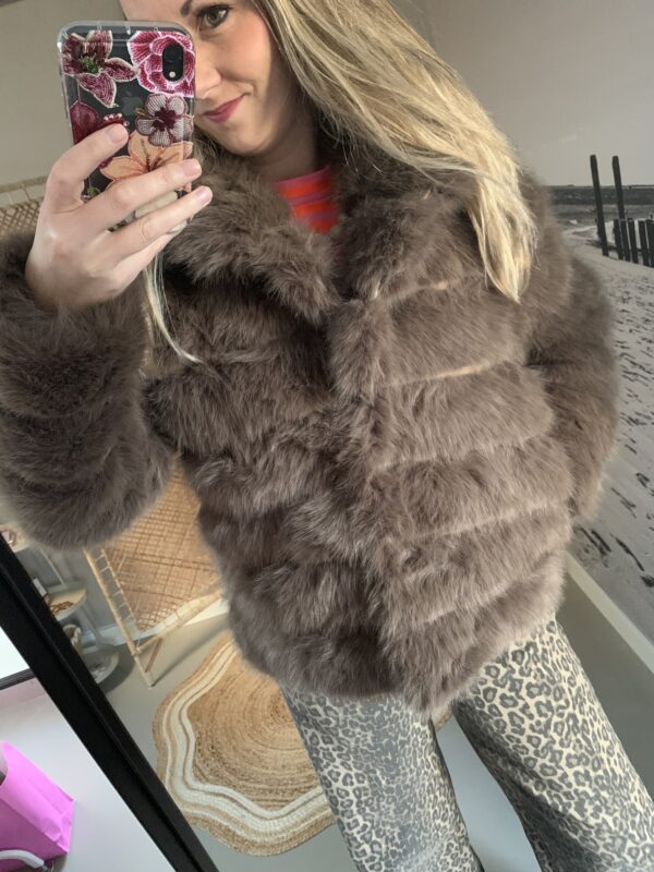 Bontjas - Khaki/Bruin