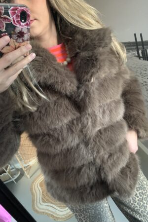 Bontjas - Khaki/Bruin