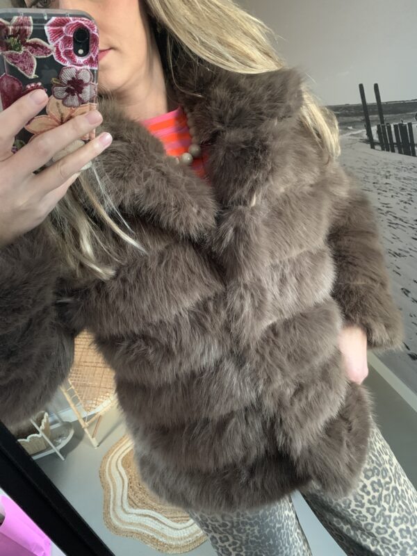 Bontjas - Khaki/Bruin