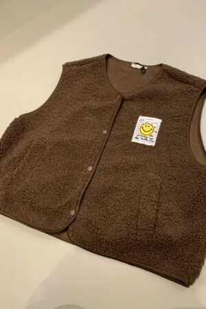 Teddy Gilet 'Smiley' - Bruin
