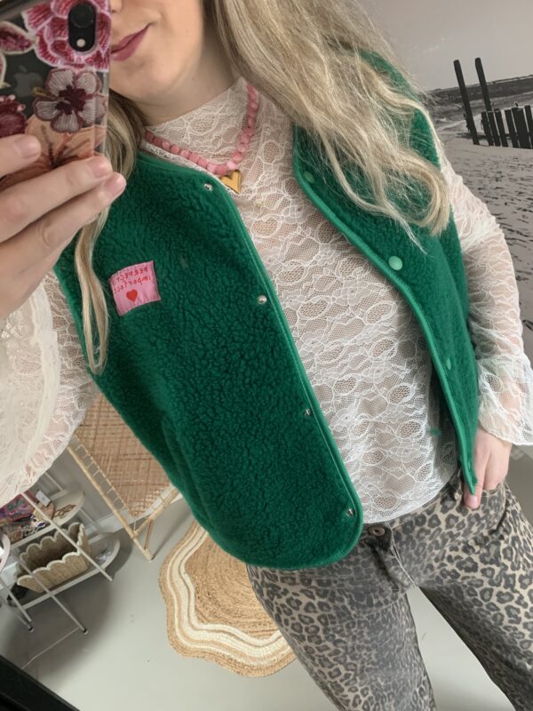 Kantentop met trompetmouwtje - Wit