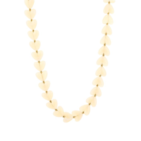 Ketting met hartjes - Beige