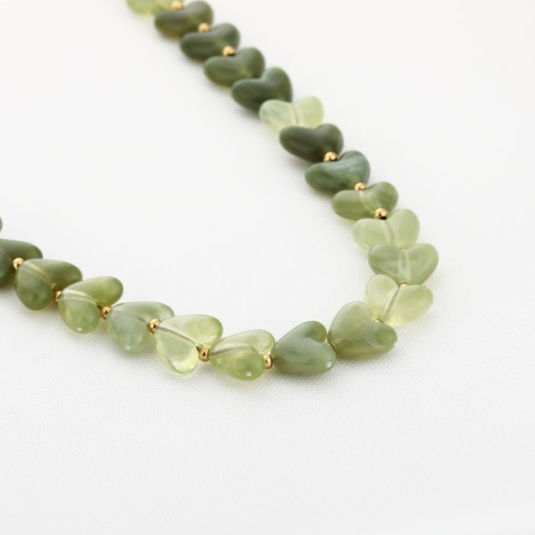 Ketting met hartjes - Beige