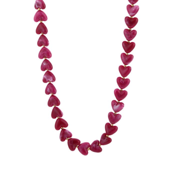 Ketting met hartjes - Beige