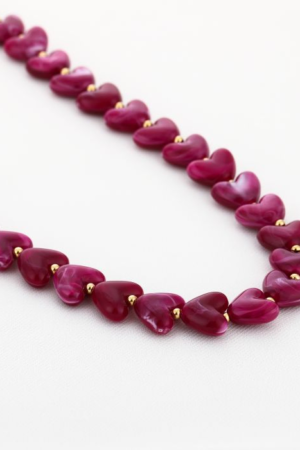 Ketting met hartjes - Purple