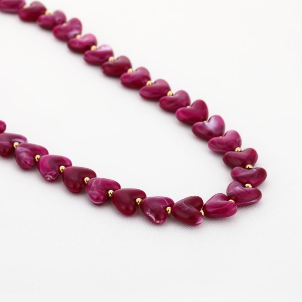 Ketting met hartjes - Purple