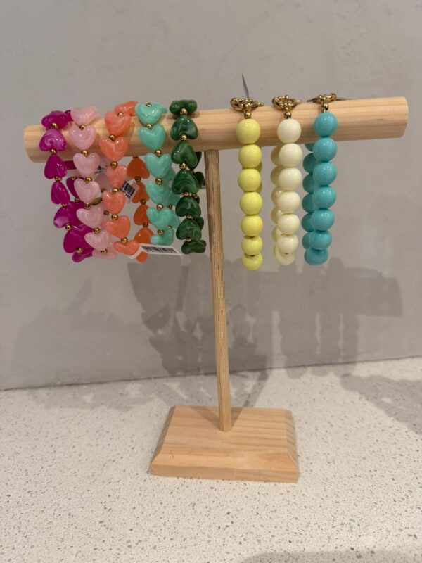 Armband ronde kraal - Geel - Offwhite - IJsblauw