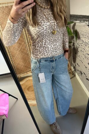 Travel Panter top Azzurro - Light Beige