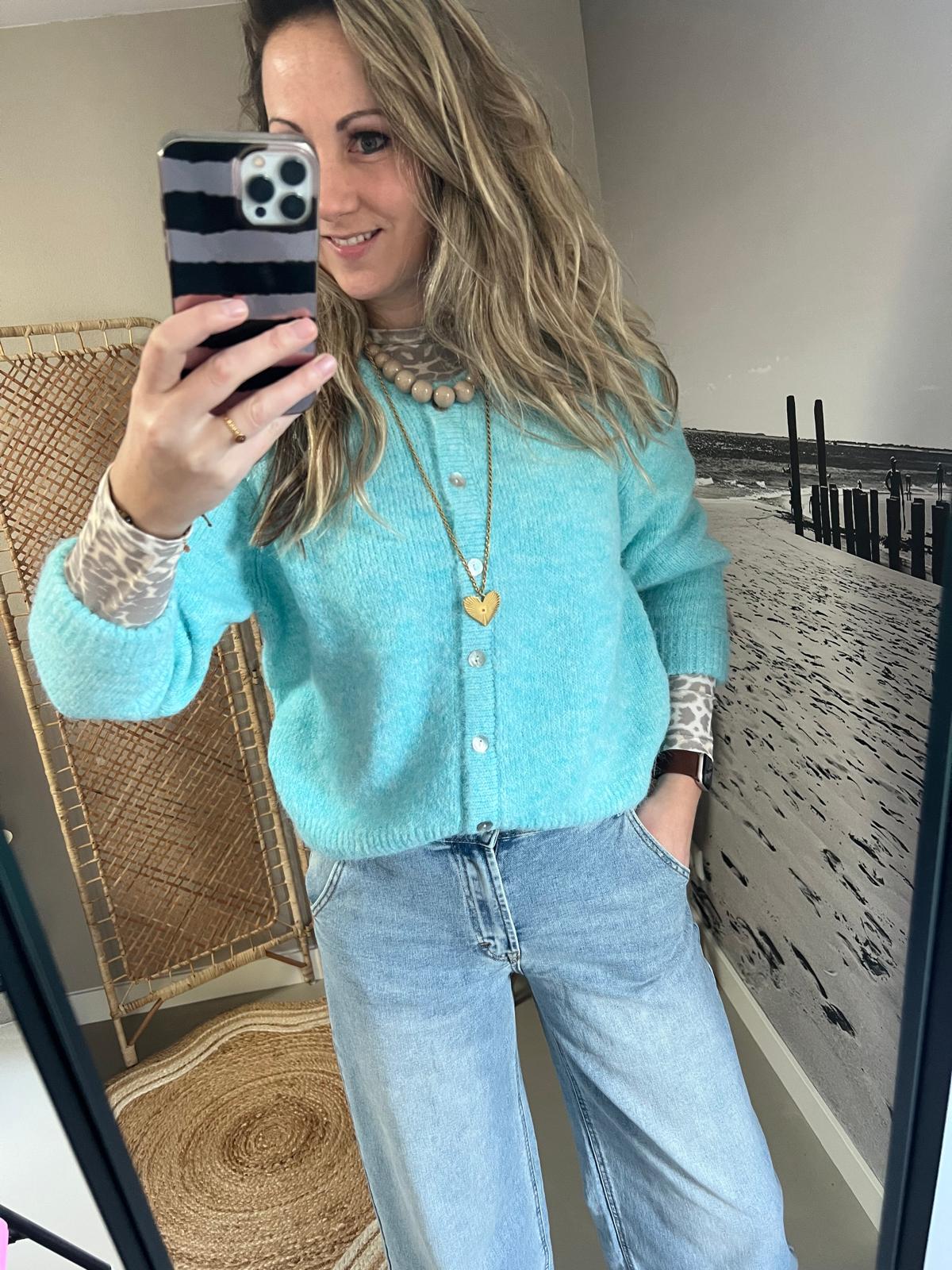 Cardigan/Vest Azzurro - Lichtblauw/IJsblauw - Afbeelding 5