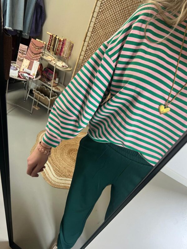 Sweater/Longsleeve - Groen/Roze