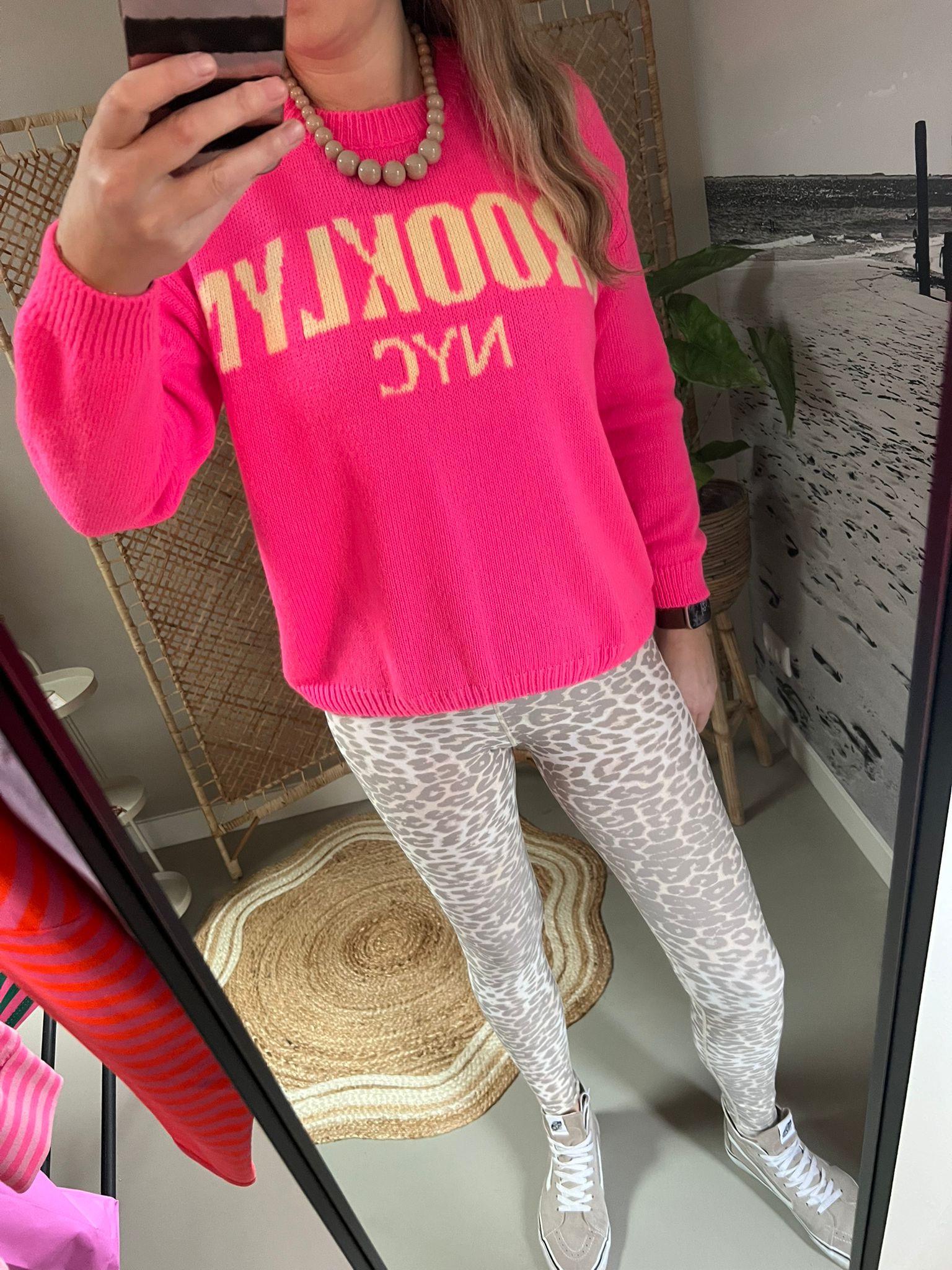 Sportlegging Travelstof Panter light - Beige van Azzurro - Afbeelding 4