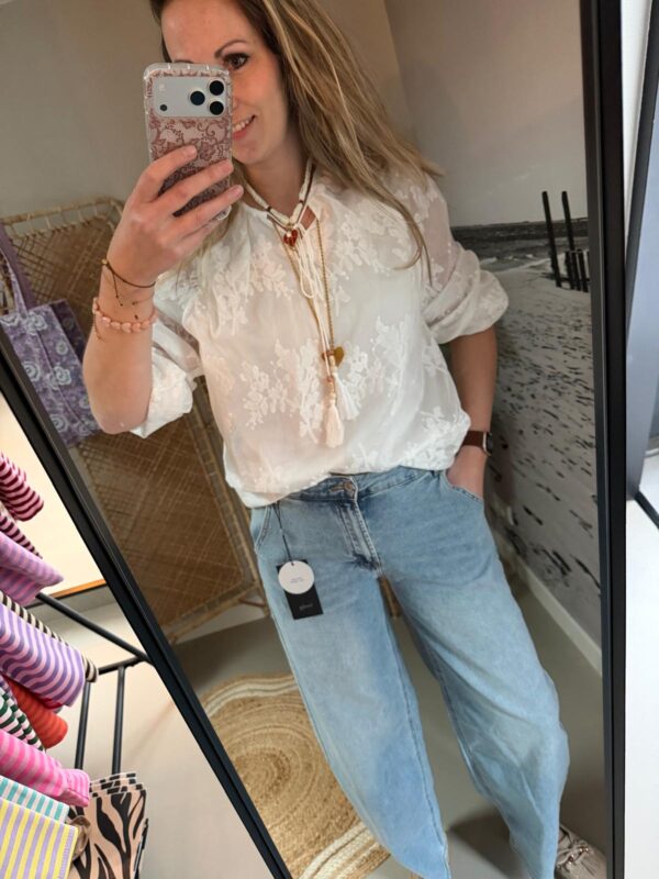 Broderie set - Blouse & short - Wit