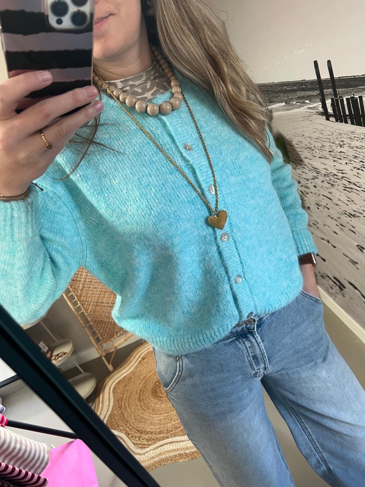 Cardigan/Vest Azzurro - Lichtblauw/IJsblauw - Afbeelding 3