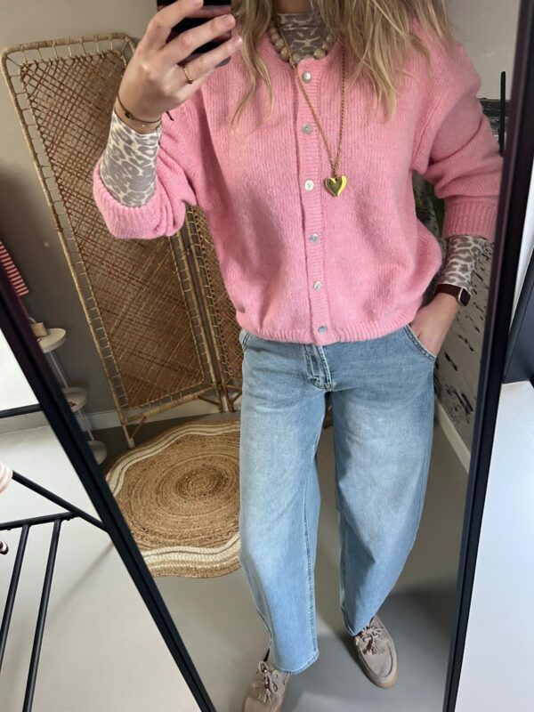 Cardigan/Vest Azzurro - Licht roze