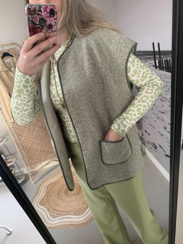 Gilet lang model Azzurro - Groen